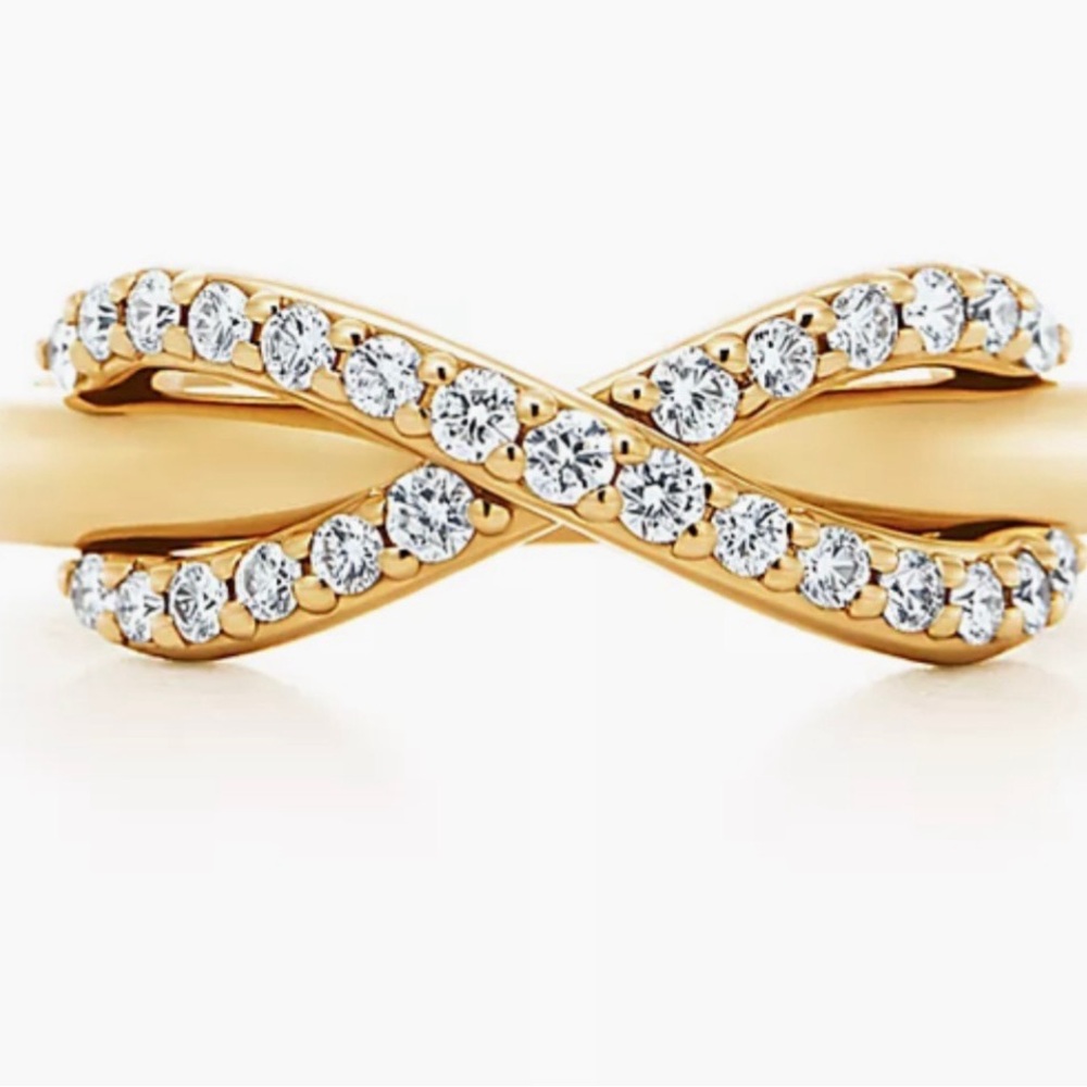 Tiffany & Co. Gold and Silver Infinity Ring with Gemstones